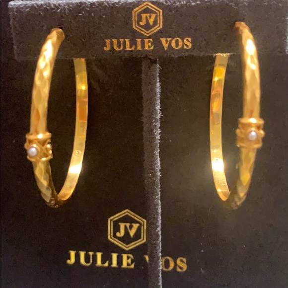 Julie Vos Jewelry - Designer Julie Vos Savannah Hoop 24k Gold Earrings